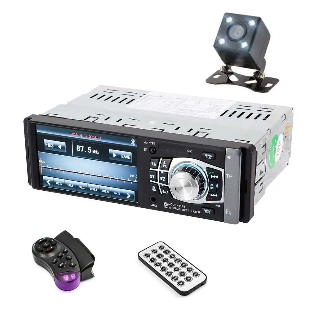 Автомагнитола 4012B 4 1 дюйма Din FM Bluetooth 2 0 поддержка камеры заднего вида USB рулевое