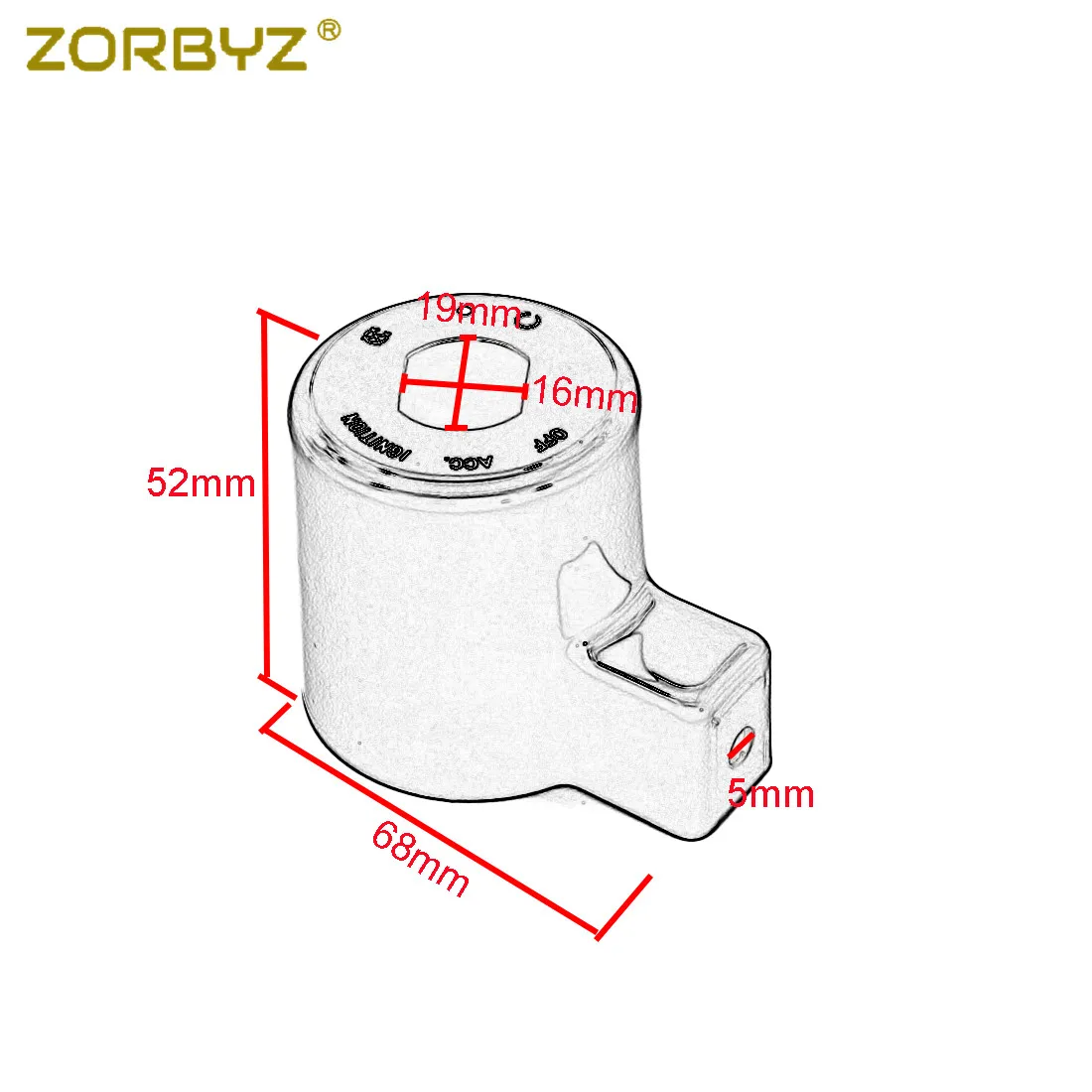 ZORBYZ мотоцикл хром/черный ABS переключатель управления зажиганием декоративная