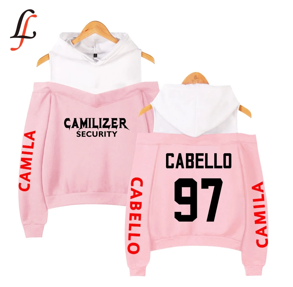 Женская толстовка с капюшоном на плече cabello camila Повседневная Уличная Толстовка