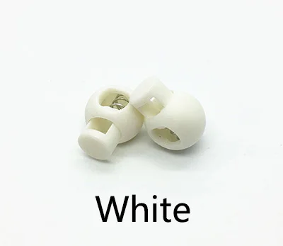 White Meetee 50 шт. высококачественный пластиковый фиксатор шнура затягивающийся пружинный шнур концевые пряжки DIY Кнопка регулировки одежды аксессуар F5-2 - Цвет: White