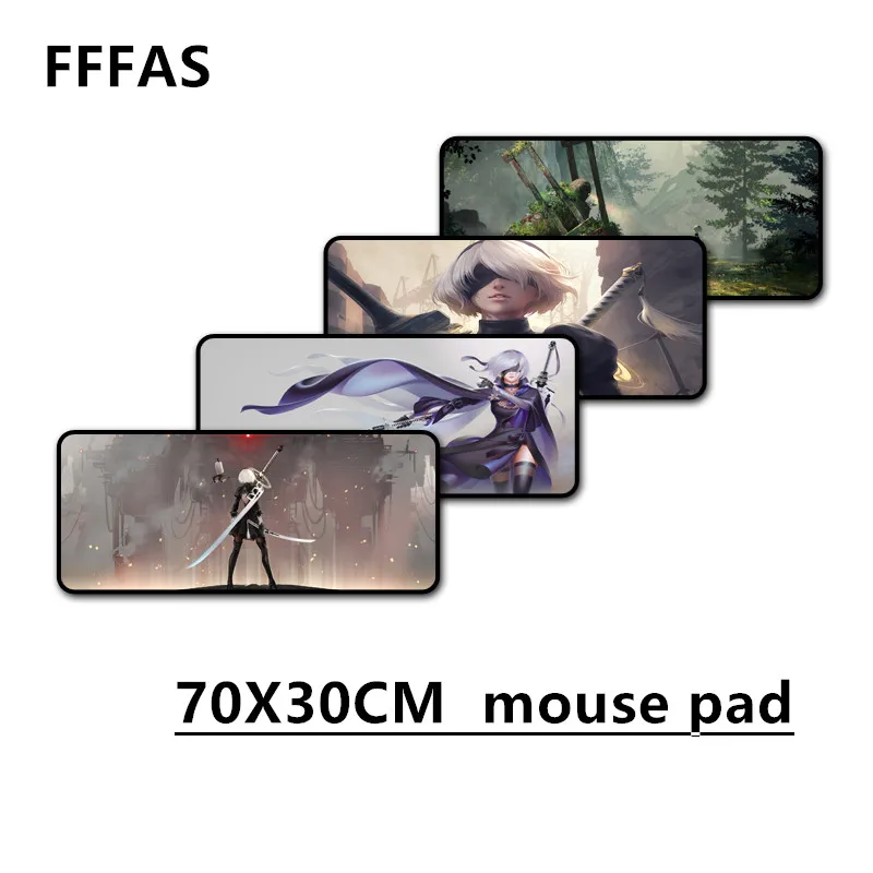 FFFAS 70X30 см скоростной большой коврик для мыши коврик моющийся игровой большой коврик для мыши накладка на стол NieR Automata jorha клавиатура магазин подарок приз