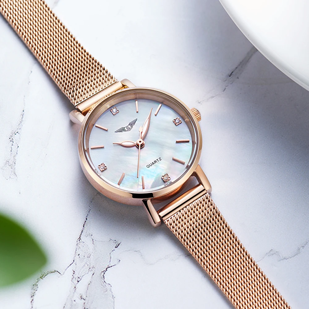 Reloj Mujer GUANQIN роскошный бренд женское платье золото полный стальной браслет кварцевые часы женские модные наручные часы Relogio Feminino