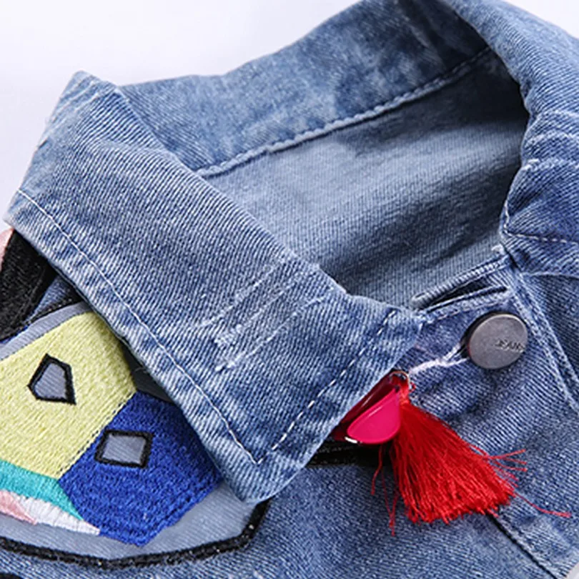 Женская джинсовая куртка с вышивкой в виде бабочек|women denim jacket|crop jacketjacket short |