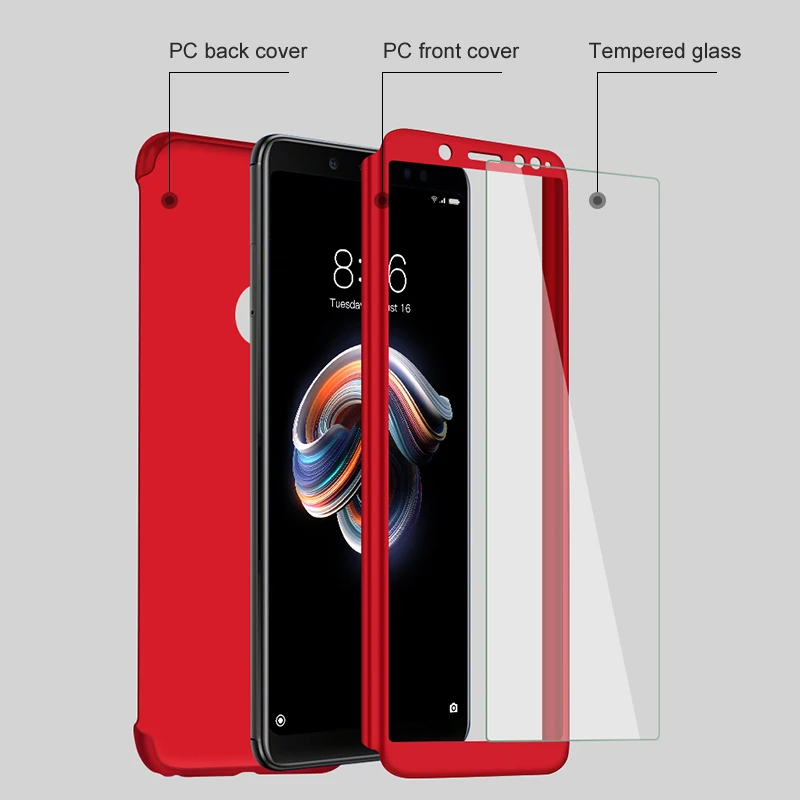 360 Full Cover Protective Phone Case For Xiaomi redmi 6a 4X 4A 5 5A 6 note case 5pro pro Funda Capa |