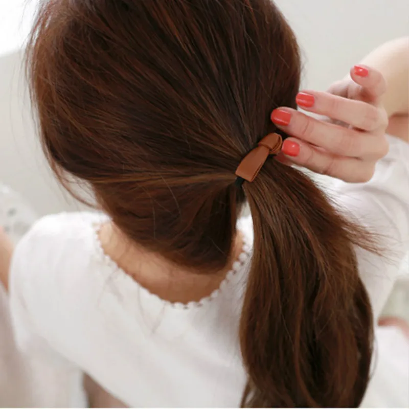 Hair headdress bow hair rope tie cortex ring rubber band Office simple accessories |