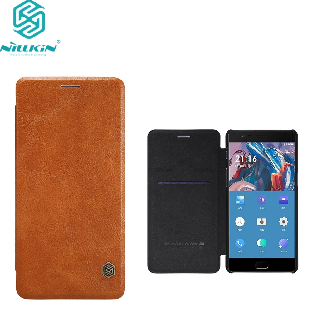 Кожаный чехол-книжка NILLKIN Qin Series для OnePlus 3T 3 5 дюймов из натуральной кожи |