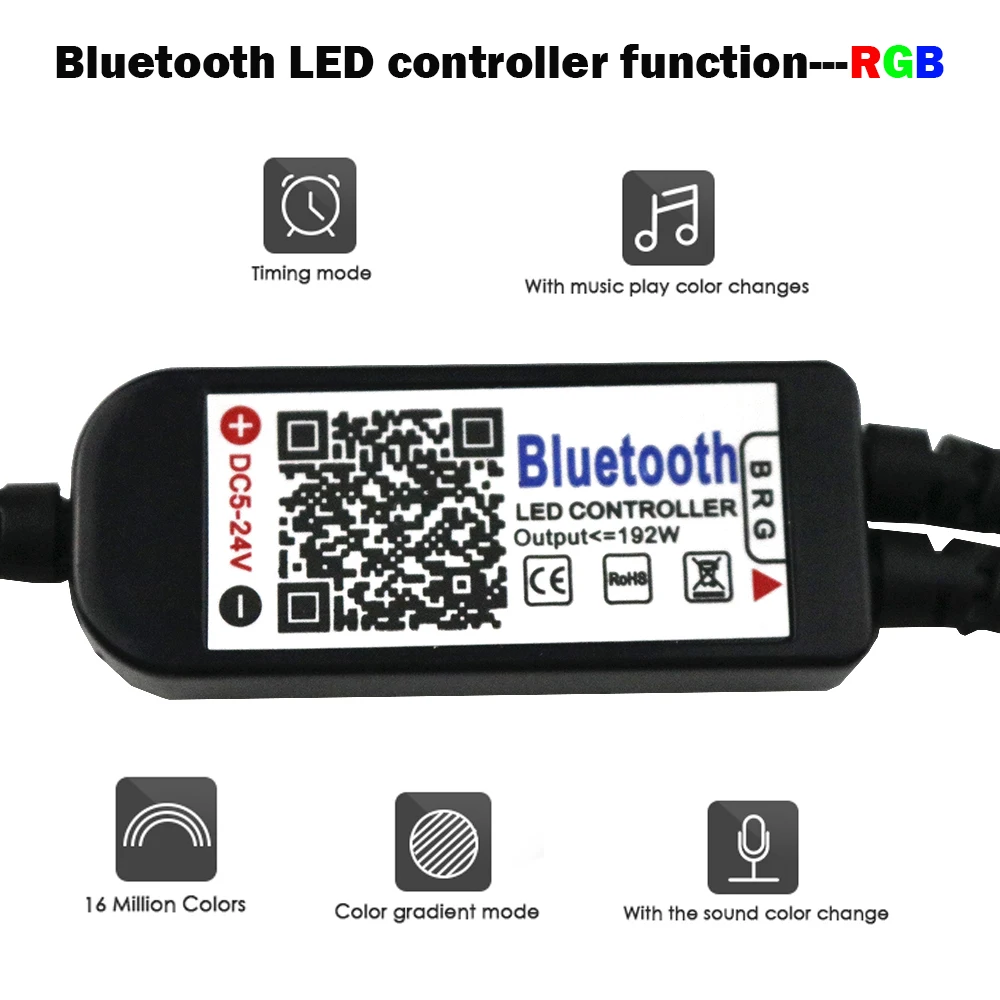 Миниатюрный Bluetooth контроллер для светодиодных лент с RGB подсветкой IOS/Android