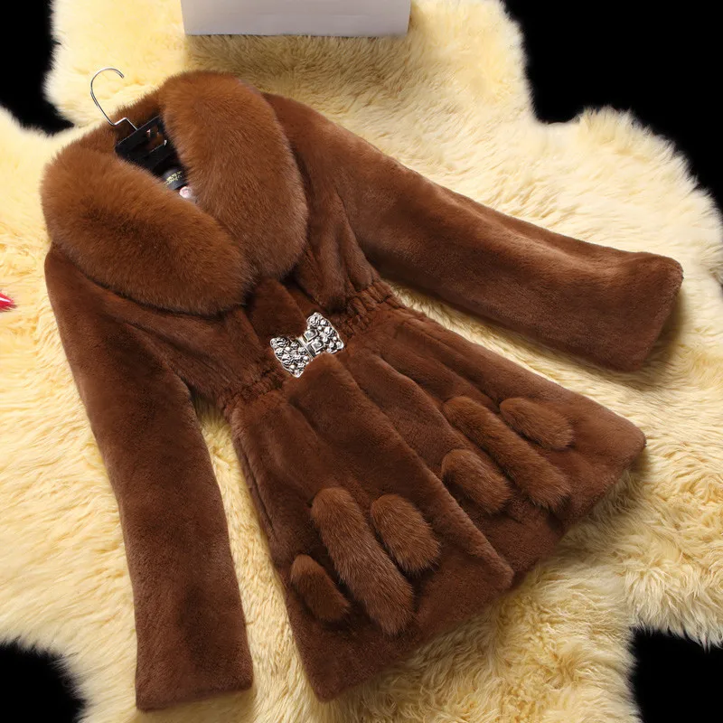 

6XL Large Size Women's Fashionable Fur Coat 2019 Winter New Women Artificial Fox Fur Long Section Leisure Mink Fur Coat Z1166