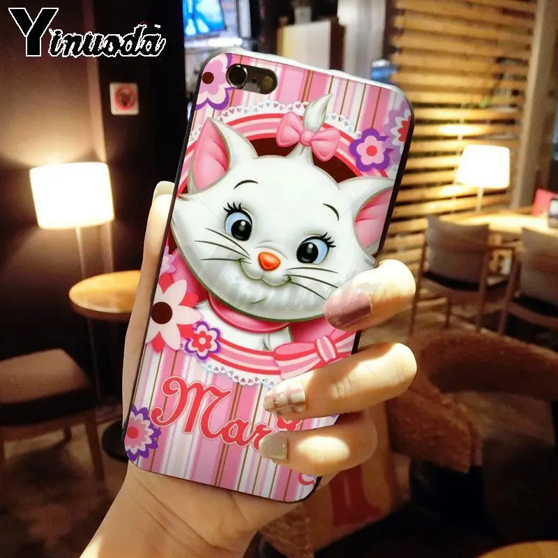 Yinuoda розовый marie aristocats Cat DIY роскошный защитный чехол для телефона iPhone 8 7 6 6S Plus X XS MAX