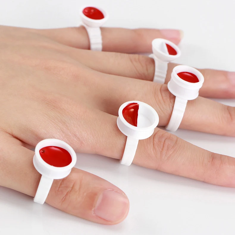

200Pcs Microblading Pigment Cup/Cap Accessories Disposable Tattoo Ink Ring Cup for Permanent Makeup 3D Eyebrow Accessories Tools