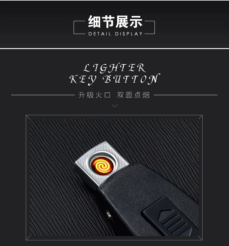 Новинка, USB Зажигалка, перезаряжаемая Электронная зажигалка, брелок, сигарета, турбо зажигалка, кожаный брелок, беспламенная сигара, Palsma