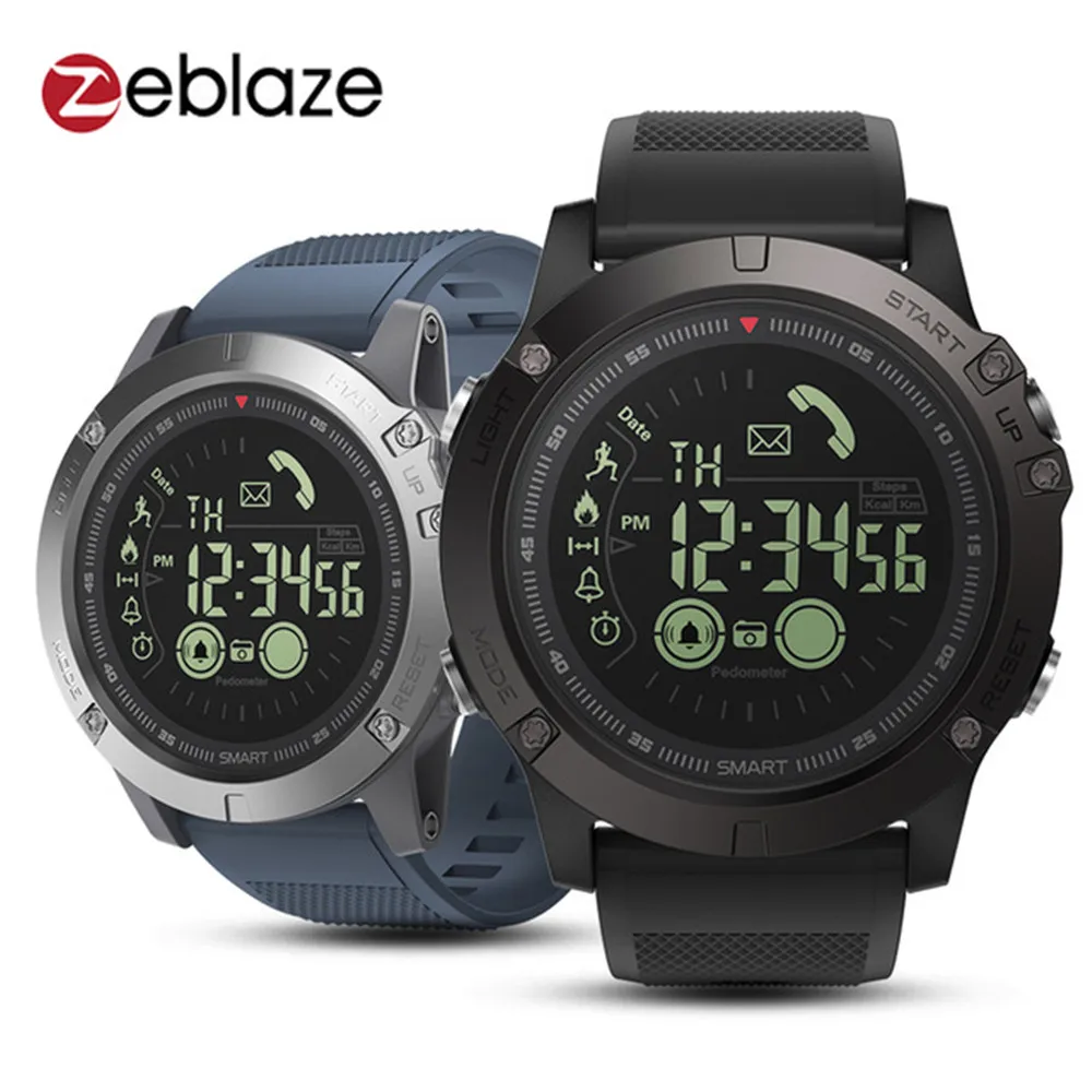 Zeblaze Vibe 3 BT4.0 Смарт-часы флагманский прочный Smartwatch 5ATM Водонепроницаемый спортивные запястье шагомер для IOS и Android
