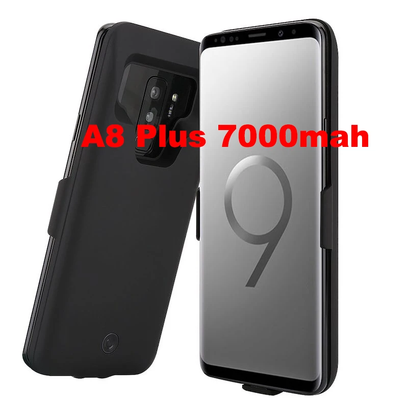 Black A8plus 7000mAh Для samsung Galaxy S9 S8 A8 Plus 7000 мАч Внешний аккумулятор зарядное устройство ультра-тонкий портативный внешний резервный чехол - Цвет: Black A8plus 7000mAh