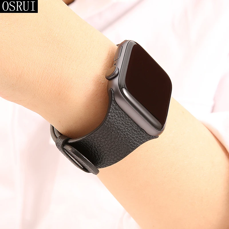 Ремешок для Apple Watch 4 ремешка 44 мм correa iwatch 42 38 40 серия 3 2 кожаный браслет pulseira