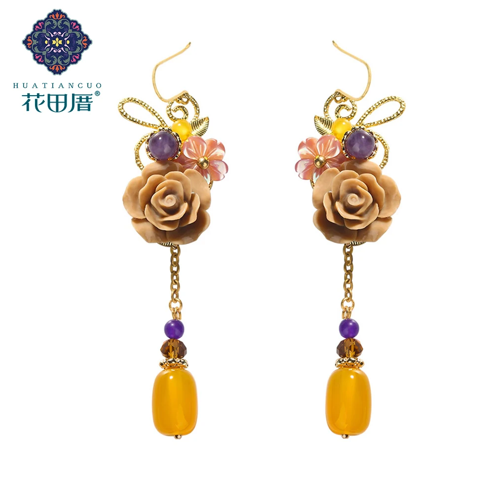 

Resin Flower Dangle Earrings Korean Fashion Vintage Drop Earrings Fashion Jewelry Christmas Gift for Women 2018 EZ-18112