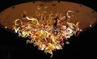 free shipping high ceiling art glass chandelier prisms