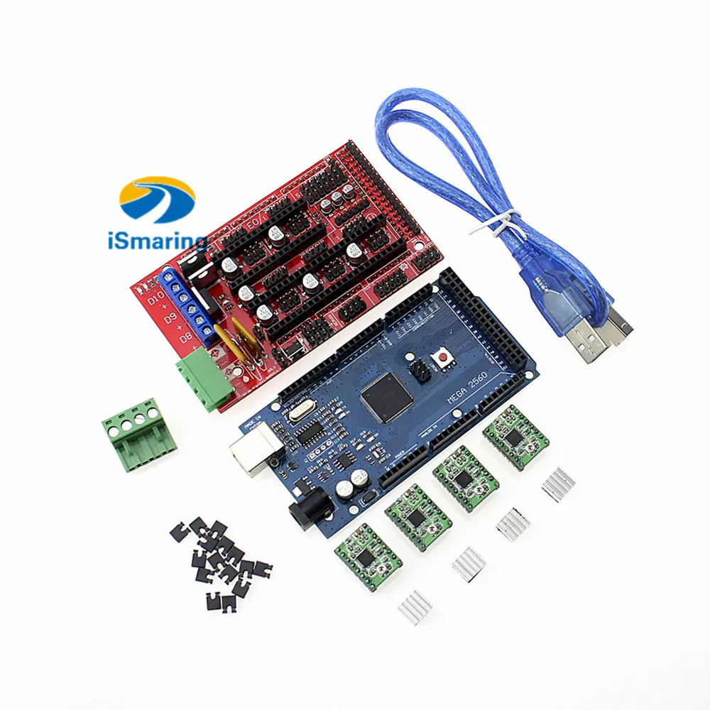 Официальный контроллер iSmaring 2560 R3 + 1 RAMPS 4 шт. модуль шагового драйвера A4988 комплект