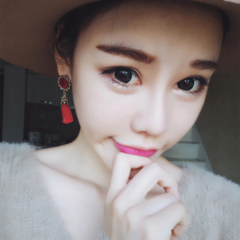 2022 New Tiny Tassel Earrings For Women Fashion Jewelry Vintage Velvet Ball Statement Fringed Drop Earring Female Jewellery Gift | Украшения