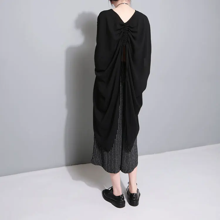 Cakucool Solid Black White Blouse Shirt Women Summer Short Batwing Sleeve Blusas Casual Asymmetric Loose Large Size | Женская одежда