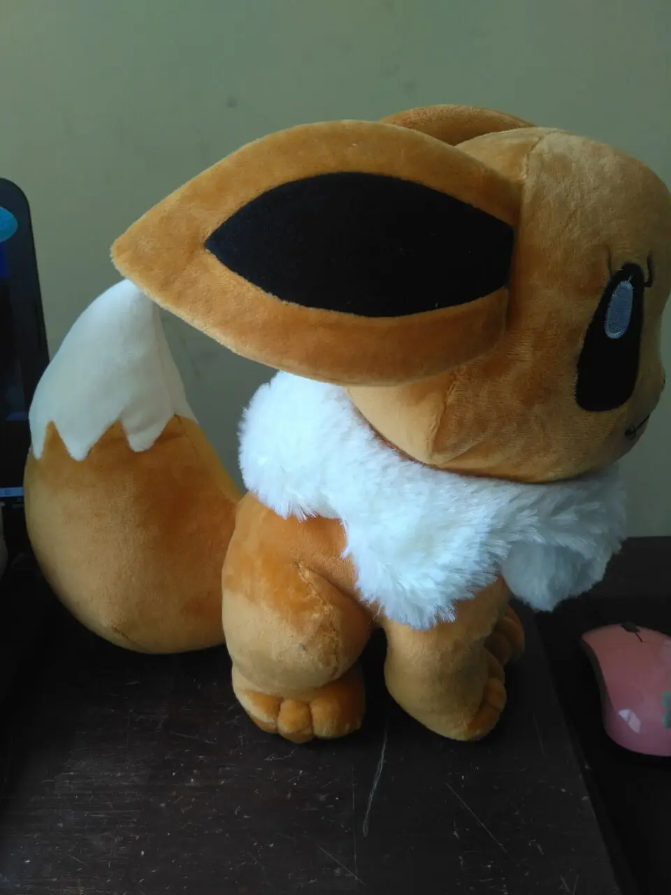 Большой 30 см аниме приседание Eevee плюшевая игрушка Jolteon Мягкая кукла