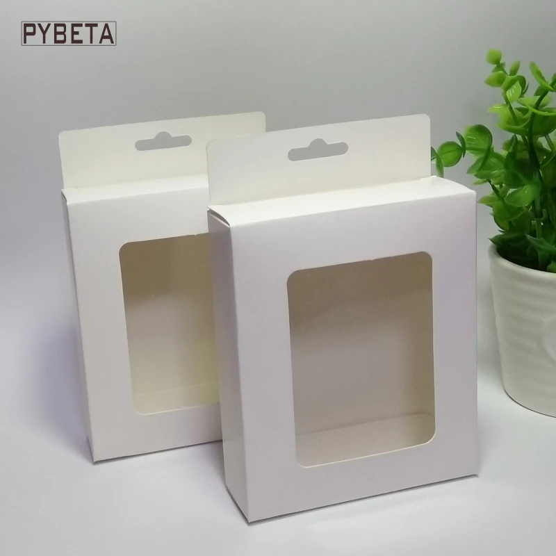 

50pcs- White Paper Box with window candle toys sample candy party gift packaging boxes