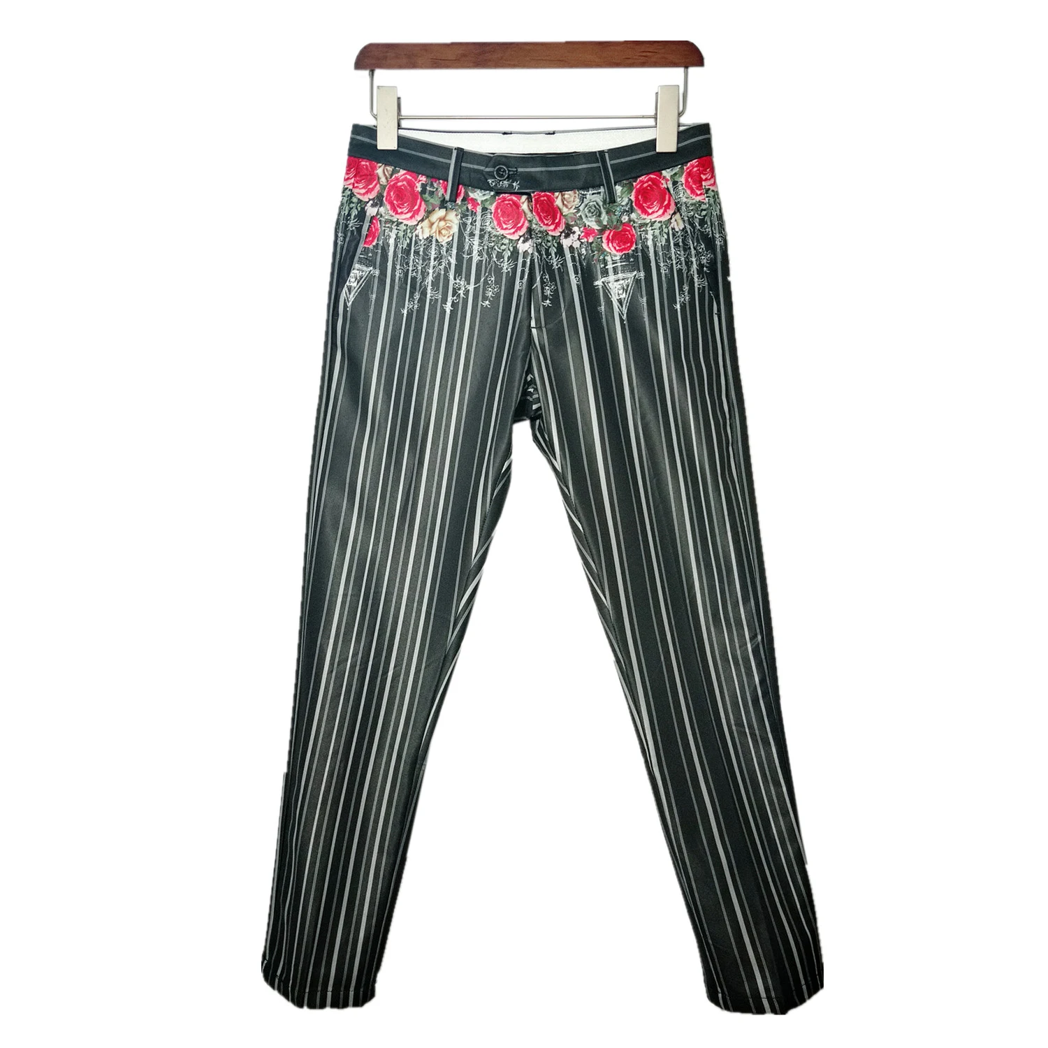 Брюки с цветочным принтом мужские модные Pantalon Homme Slim Fit вечернее платье 2019 брюки