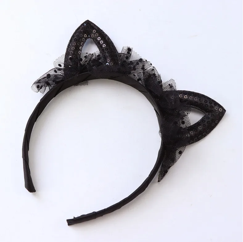 Детская Кружевная повязка на голову с кошачьими ушками|lace headband|headband for childrenhead band