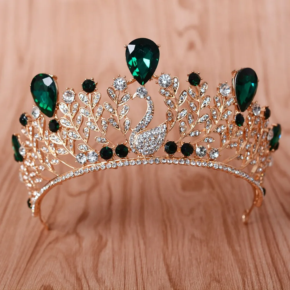 Великолепная девушка королевская синяя корона кристалл принцесса украшения для