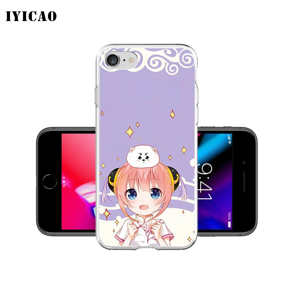 IYICAO Kagura Sadaharu gintama Soft Silicone Phone Case for iPhone X XR XS MAX 6 6s 7 8 Plus 5 5S SE TPU Cover | Мобильные телефоны