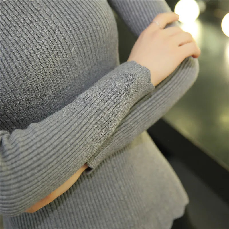 OHCLOTHING, новинка, Модный женский весенне-осенний пуловер, свитер, женский свитер с длинным рукавом, водолазка, тонкая Базовая рубашка Топ