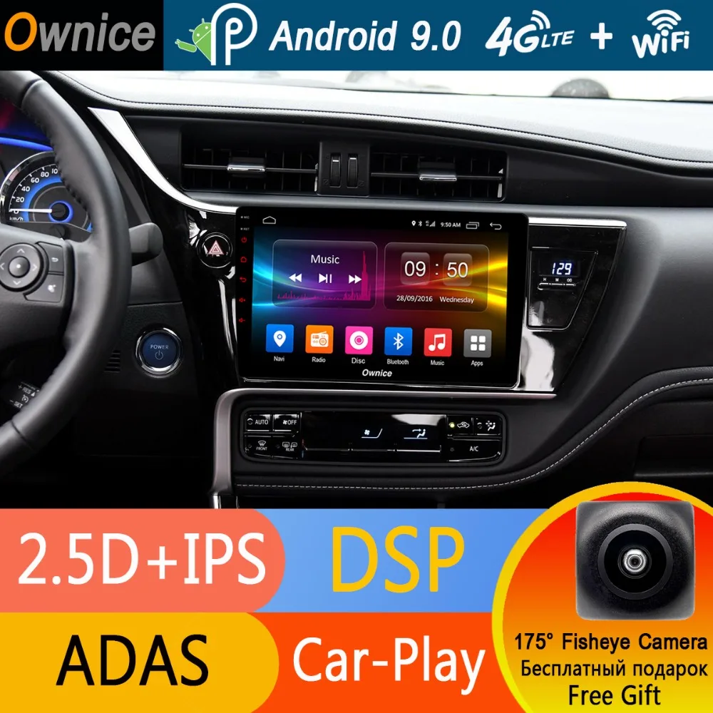 10 1 &quotIPS 2.5D Nano Screen Android 9 0 8 ядерный автомобильный DVD радиоплеер для Toyota Corolla 2016 2017 2018