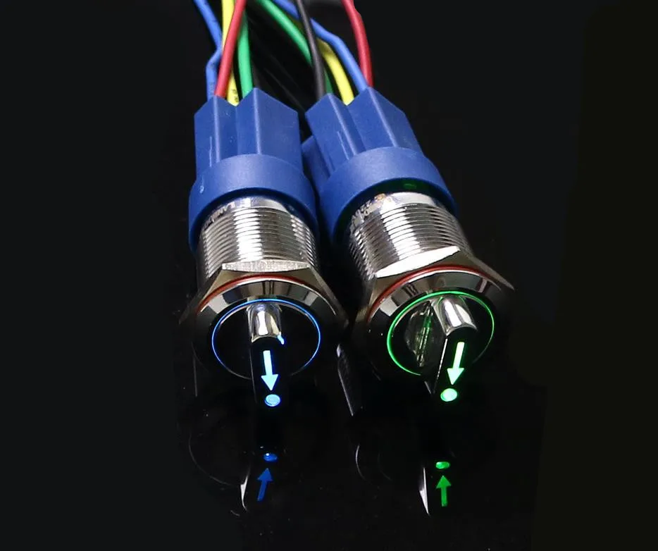 Металлический выключатель с лампой 19 мм 2/3 позиций аналогичный света 24 В 220
