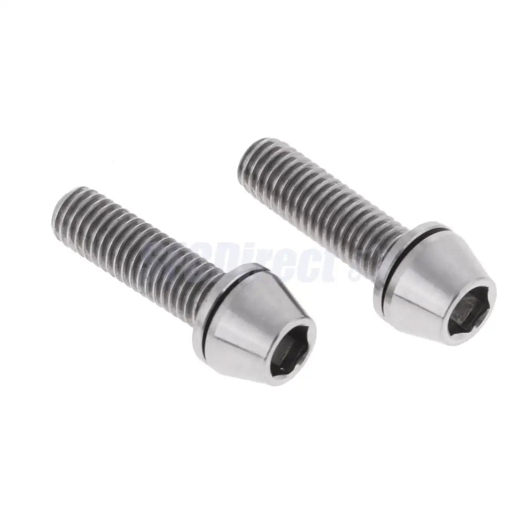 Size 1 Silver 2 шт высокая прочность Титан сплав M5x16 M5x18 M5x20mm Велоспорт Горный велосипед велосипедные болты зауженные головкой+ шайба прокладка - Цвет: Size 1 Silver