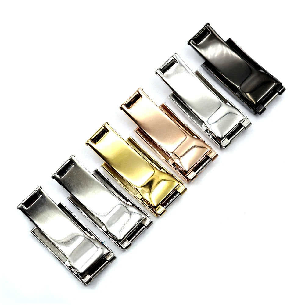 CARLYWET Wholesale 16 x 9mm Stainless Steel Replacement Watch Buckle Clasp For GMT Submariner Bracelet Rubber Leather Band