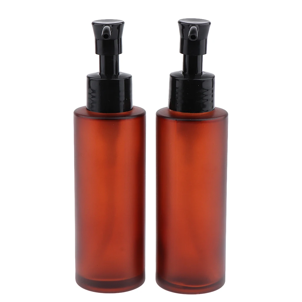 4pcs Empty Glass Pump Bottle Refillable Cosmetic Lotions 100ml 60ml | Красота и здоровье