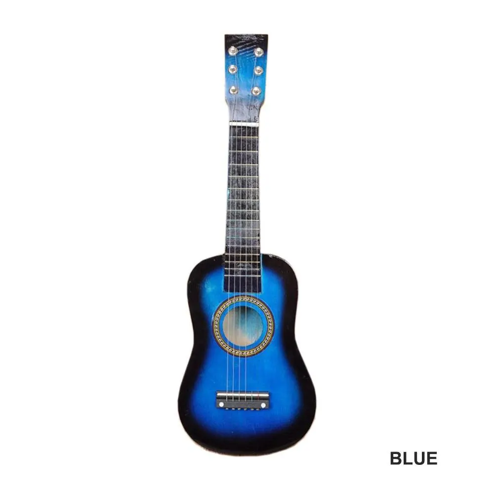 blue Детские игрушечные гитары Детская гитара 6 струн 2" 8 цветов укулеле группа Музыкальные инструменты ремесла липа детей - Цвет: blue