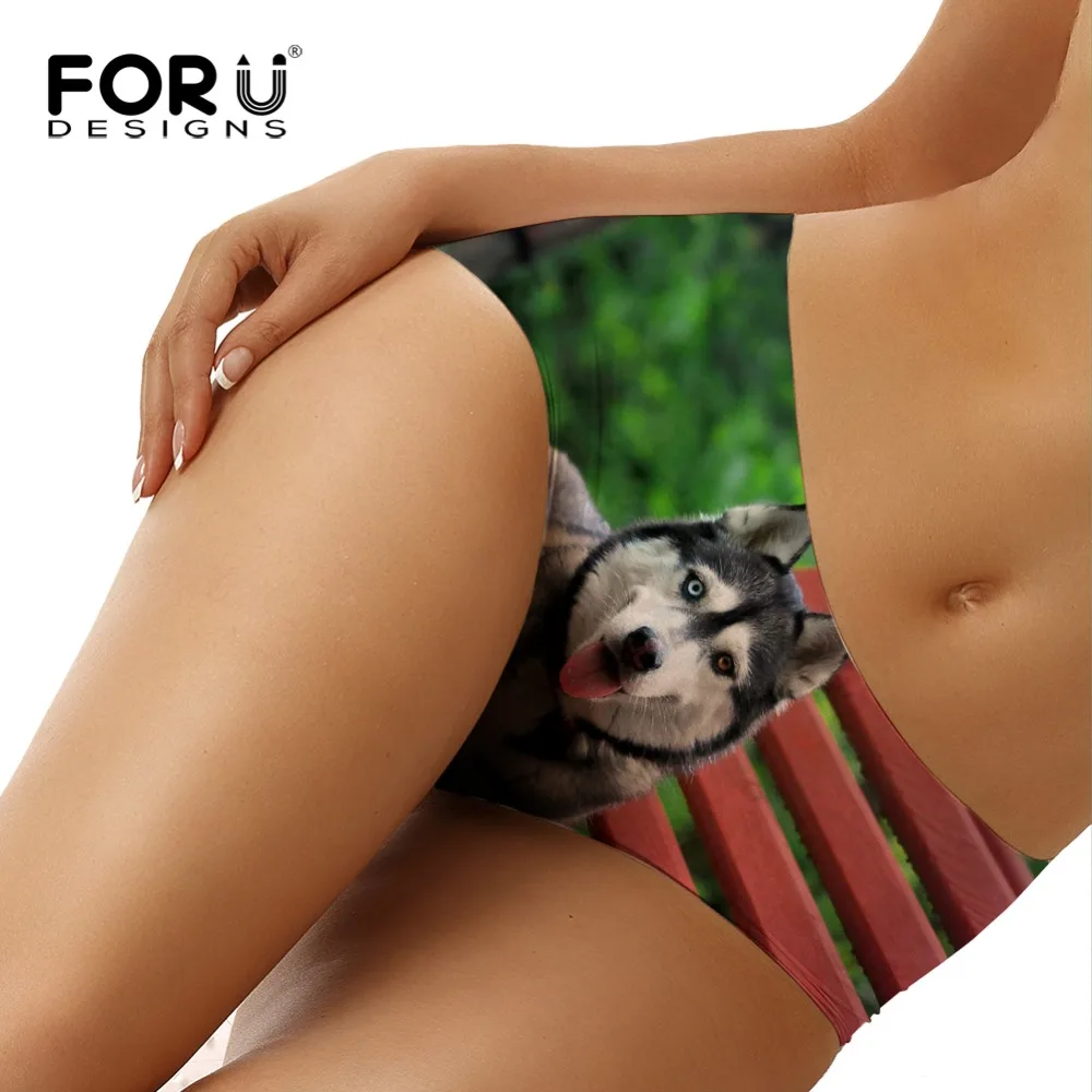 FORUDESIGNS 3D хаски собака бесшовные трусики сексуальные женские нижнее белье женское