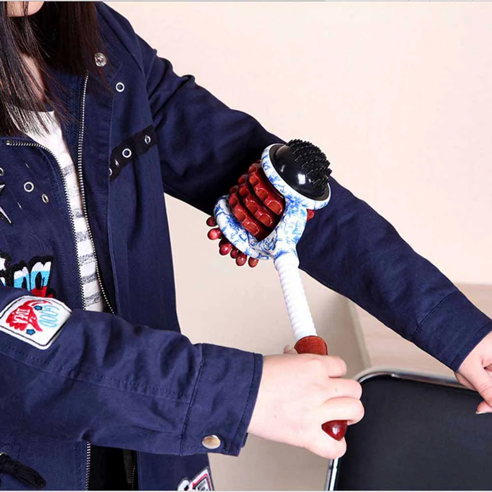 Молот для тела ручной роликовый массажер с деревянной ручкой расслабляющий