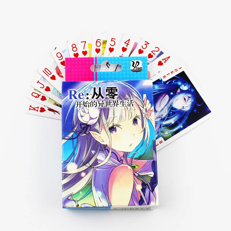 

54 Sheets/Set Anime Re:Life In A Different World From Zero Poker Cards Cosplay Board Game Cards Postcard