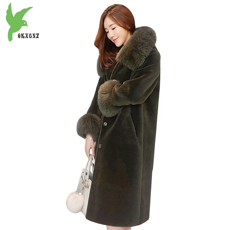 Женская длинная шуба из искусственного меха однотонная шерстяная Шуба с
