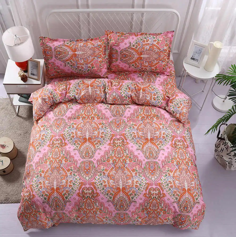 

Thumbedding National Style Blue Bedding Set Floral Hot Selling Classic Design 3D Duvet Cover King Size Decorative Bed set