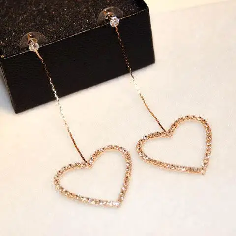 E32 большое сердце золотого цвета модные очаровательные Роскошные Искусственные