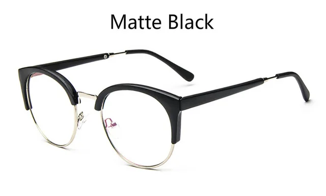 Matte Black Silver Дешевые прозрачная Оправа очков Анти-усталость для кошачьих глаз мужские очки женские Oculos De Grau Masculino винтажные очки - Цвет оправы: Matte Black Silver