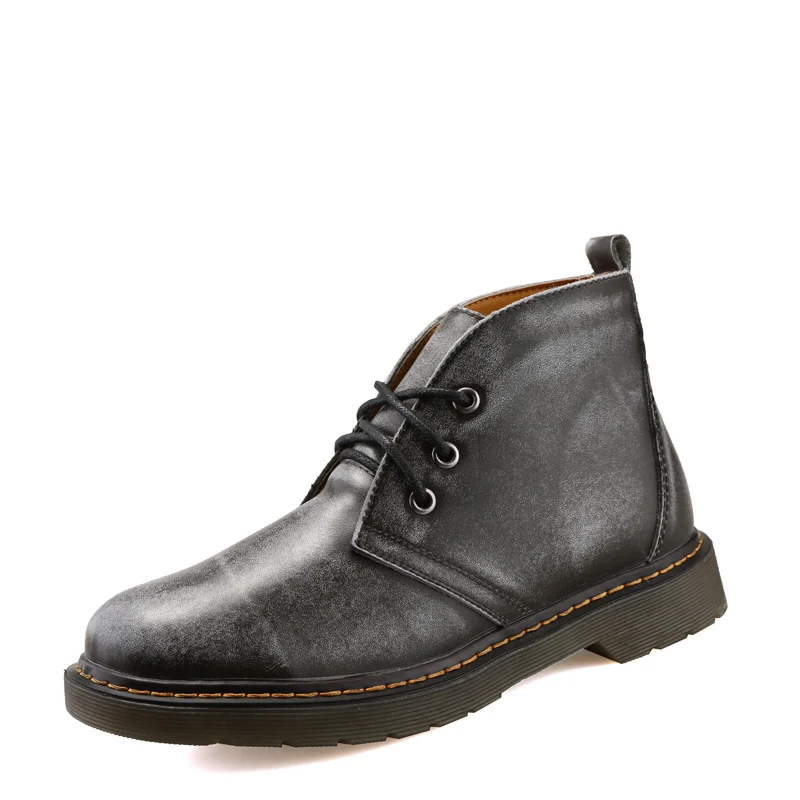 

YEINSHAARS Genuine Leather Men Boots Autumn Winter Ankle Boots Fashion Footwear Lace Up Men Business Casual High Top Men Shoes