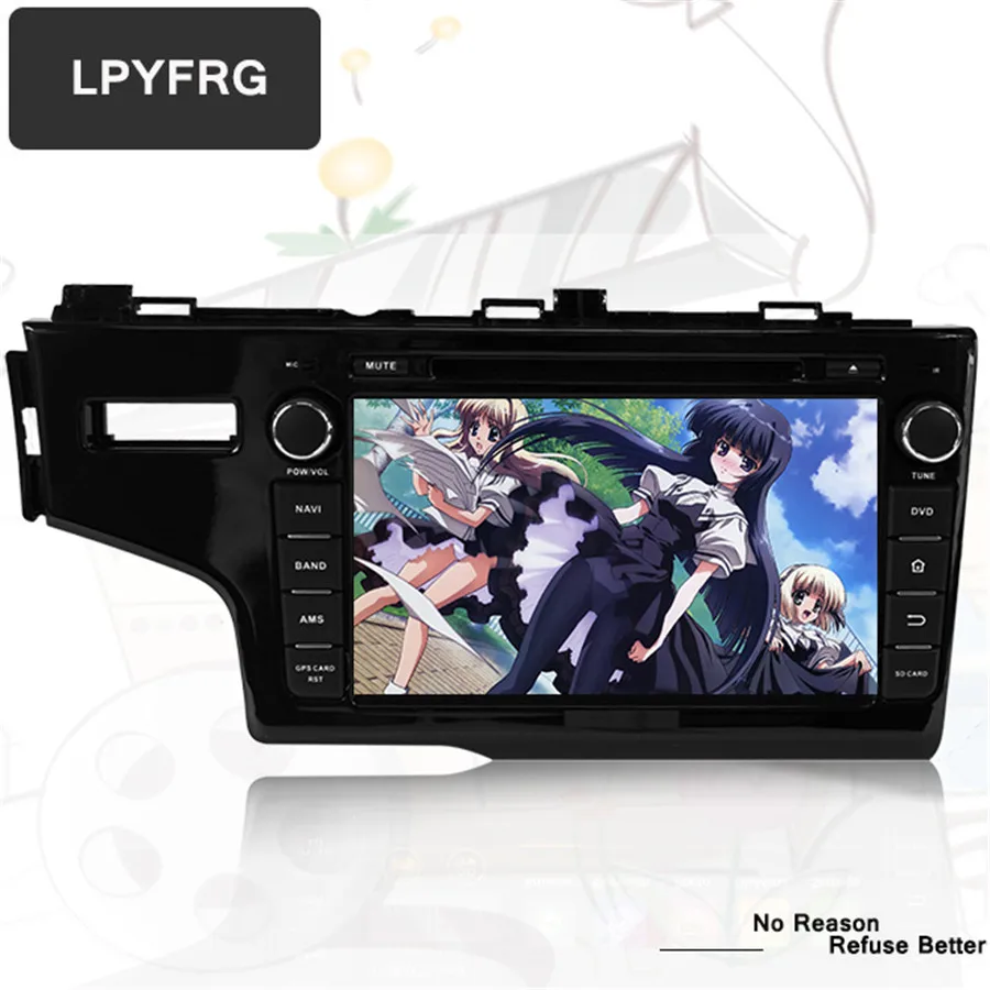 Автомагнитола In Dash 8" с 8-ядерным процессором на Android 10 для автомобиля Honda Fit 2014-2017 с GPS, DVD, картами навигации и поддержкой звука ПК и управления на руле.