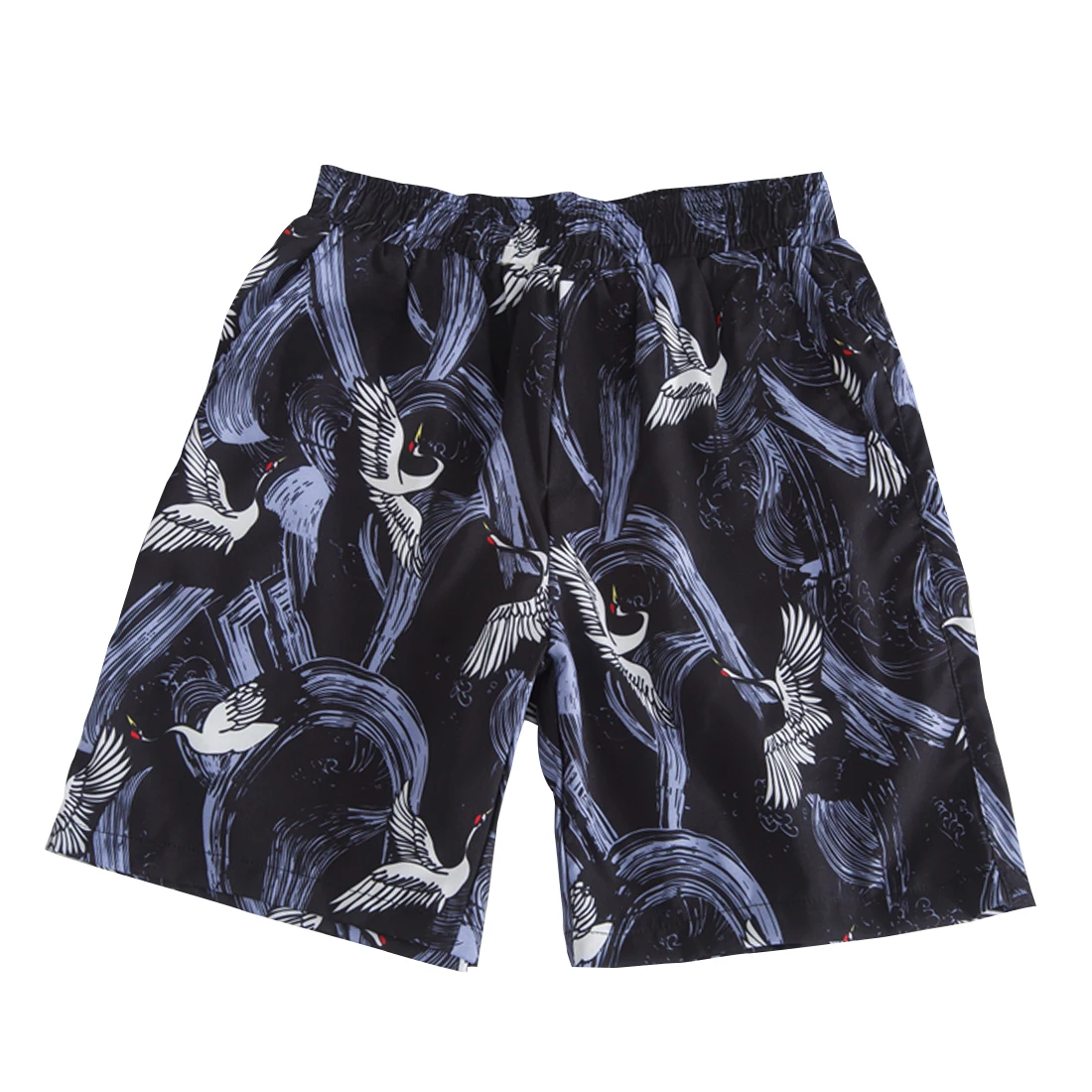 Мужские шорты с принтом журавлей уличные до колена в японском стиле пляжная