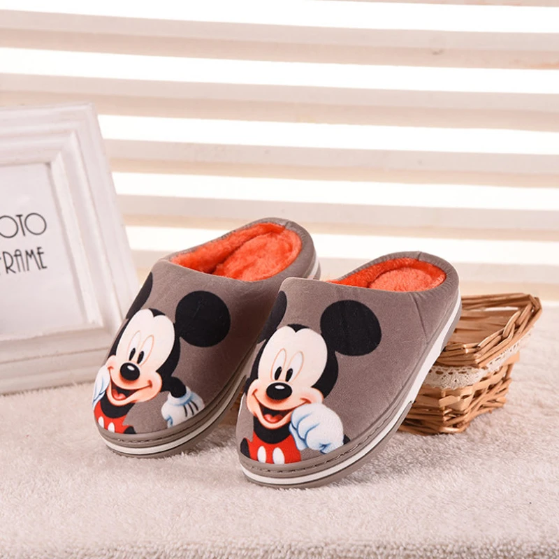Disney/Детские домашние тапочки Нескользящие с рисунком Минни мягкая теплая обувь