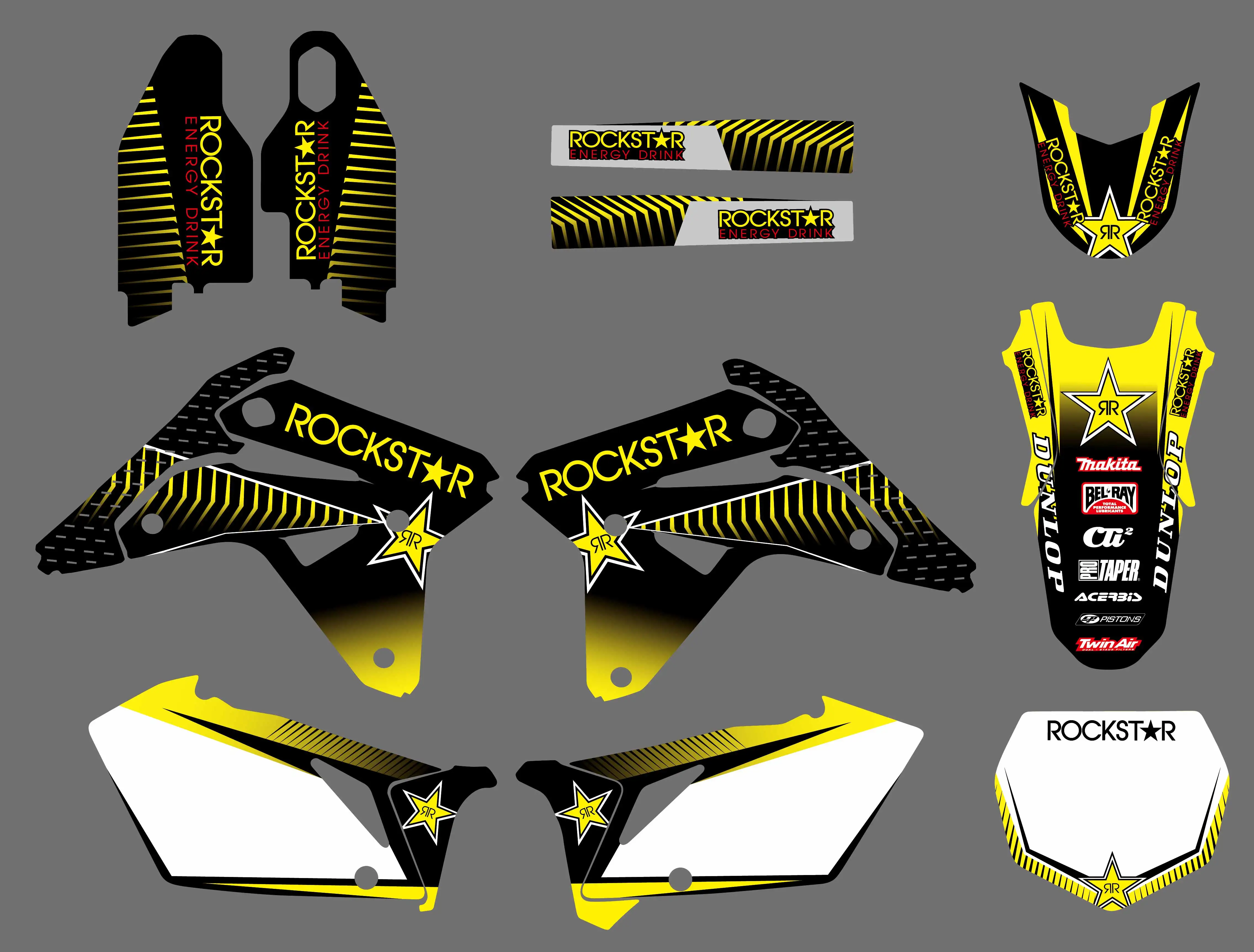 NICECNC 7 видов стилей Matching мотоциклов Графический фон наклейки комплект для Suzuki RMZ450 РМЗ 450 RM-Z450 RM-Z 450 2007 - Цвет: 0590