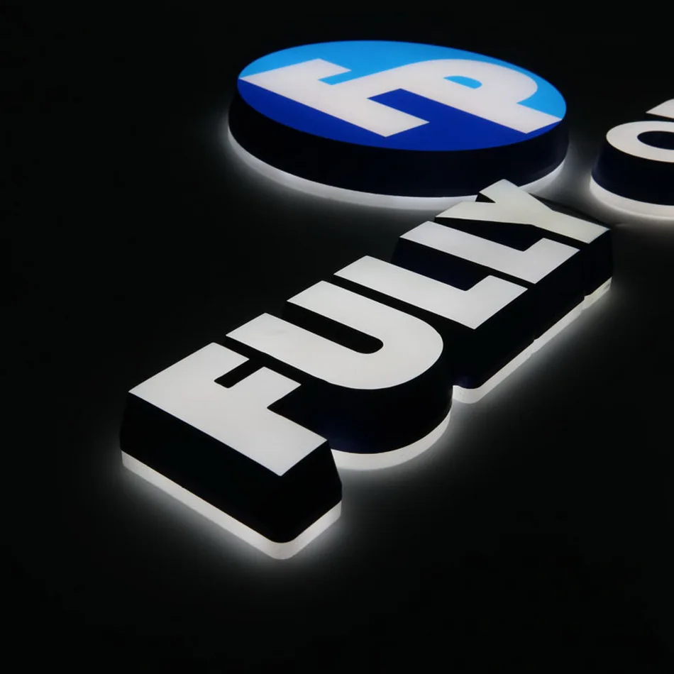 3D двухсторонний освещенный Водонепроницаемый светодиодный знак бизнес логотип