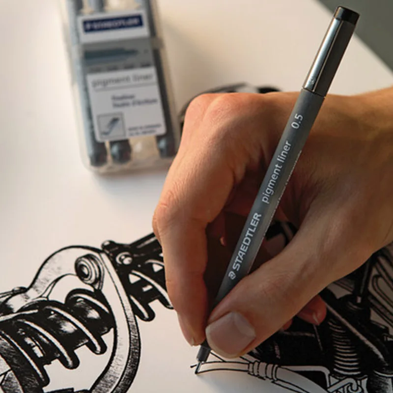 Германия Staedtler 308 WP 4 Набор ручек пигментный лайнер Fineliner 0 1 мм 3 5 7 ручка для